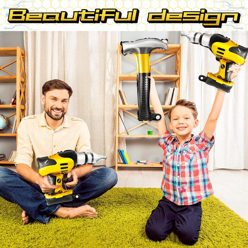 12pcs Hammer Balloons, 17 Inch Inflatable Toys for Construction Party Decorations, Father's Day Party