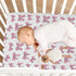 Vdsrup 39 27 5In Crib Sheets for Boys Girl Pink Bows Polka Dots Neutral Mini Crib Mattress Sheets Fitted, Toddler Baby