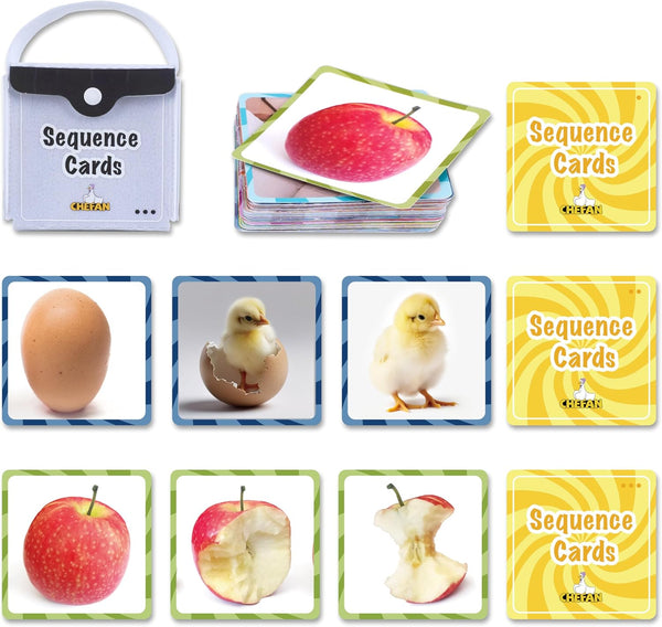 CHEFAN Sequence Cards, Game for Kids, Spark Cards for Storytelling and Speech Therapy, Special Education