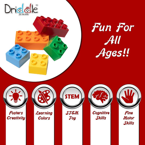 Big Building Blocks for Kids - STEM Toy, Classic Large Bricks, Compatible with All Major Brands, 50 Pieces