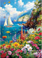 300 Pieces Puzzles for Adults, Colorful Garden By The Ocean, Recycled Paper, Great Gift Idea