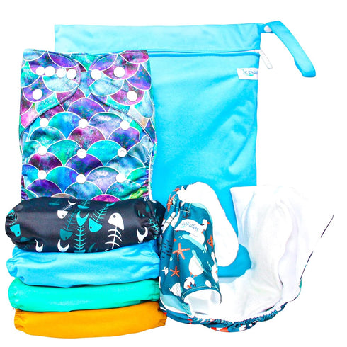 Reusable Cloth Diapers for Babies - Leekalos One Size with Inserts