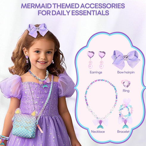 Mermaid-Themed Dress Up Purse for Girls - Perfect Pretend Play Accessory