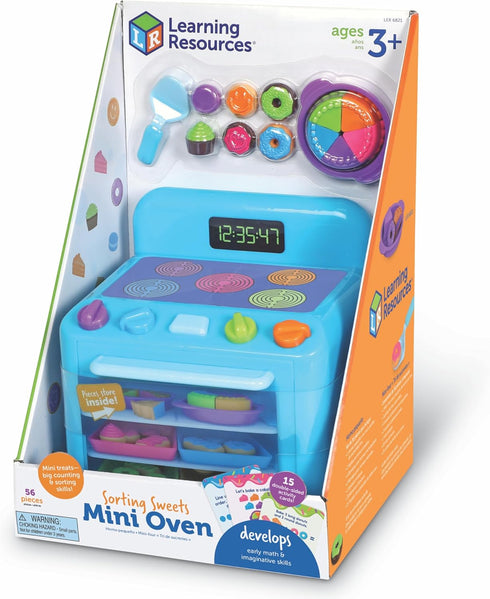 Playset, Set Learning Resources Sorting Sweets Mini Oven, Play Food, Kids Kitchen Pretend Play Toys, Mini Food, Sorting