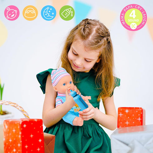 30PCS Set Set, 3 4 5 6 PROOU Baby Doll Care Toys, Baby Dolls Bath & Doctor Kit, Pretend Play Baby Doll Incl Bathtub
