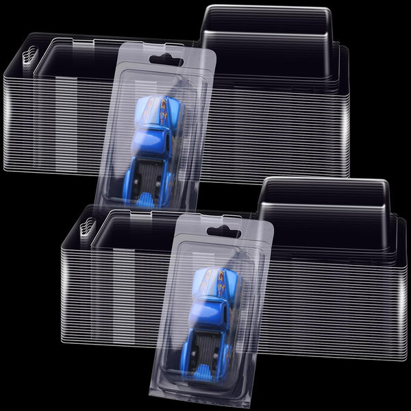 100 Pcs Model Car Protector Cases Plastic Blister Clamshell 1/64 Toy Car