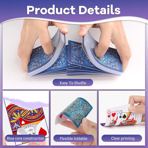 Wkchxd 6 Pack, 6 Playing Cards Decks of Cards, Poker Size Standard Index Deck in Unique Colors, Playing Cards Bulk