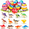 Tinabless Prefilled Easter Eggs with Dinosaur Toys, 12 Pack Easter Eggs for