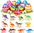 Tinabless Prefilled Easter Eggs with Dinosaur Toys, 12 Pack Easter Eggs for