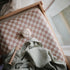 mushie Natural Check Extra Soft Muslin Fitted Changing Pad Cover