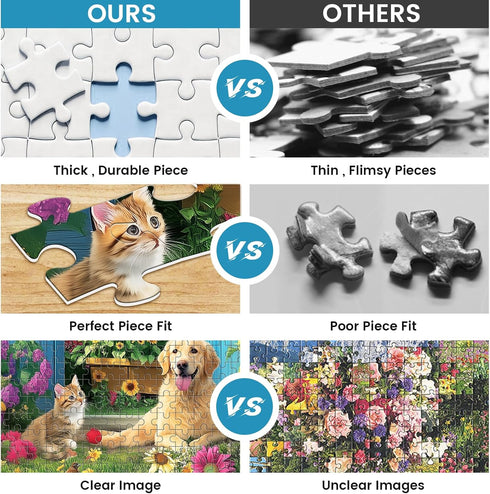 VOLUVOLU 500 500 20.515 Piece Animal Farm Puzzle for Adults, Spring Flowers Jigsaw Puzzle, Piece Dog and Cat Puzzle as