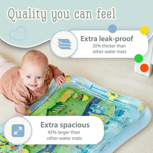Tummy Tummy Time Water Mat for Babies XXL Sensory Baby Water Play Mat Award-Winning Infant Activity Mat for Motor