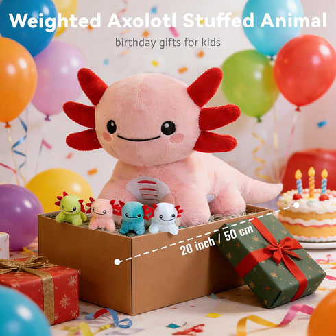 Mommy 5 3-8, Axolotl Stuffed Animals, Axolotl Plush with Baby, Pcs Plush Toy for Girl Boy, Birthday Gifts
