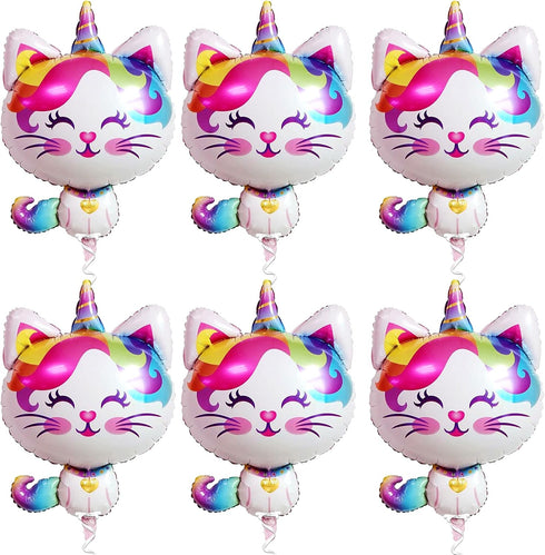 KatchOn Caticorn Birthday Party Supplies, Big 36 Inch, Pack of 6 Cat Balloons for Birthday Decorations