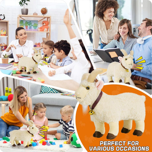 SnugBibble Screaming Goat Plush Toy, Goat Stuffed Animal with Funny Screaming Sound Prank Gift for Kids, Friends