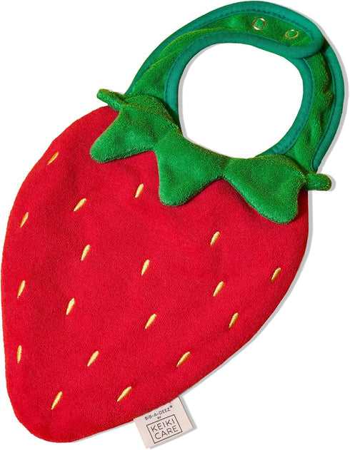 Strawberry Shaped Drool Bib Premium Handmade Baby Bib for Infants & Toddlers