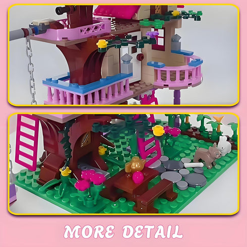 CSNRHG Set 504 6+ Dream Tree House Friends Building Friends Construction Educational Toy Pieces Gifts for Girls Teens