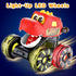 OMAKCOO 3 Pack Dinosaur Monster Truck Toys with Light-Up LED Wheels for Toddlers Kids