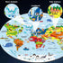 2 Sets Floor Puzzles World and United States Map Puzzles with Poster, Geography Educational Learning Toys for Kids 4-8