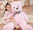 Poutmac 4Ft Giant Pink Teddy Bear Soft Stuffed Animals Cute Plush Toy for Women Kids for Valentine's Christmas Birthday