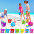 Junkin 24 Sets Beach Sand Buckets and Shovels for Kids, 6.3" Small Beach Pails and Sand Toys for Summer