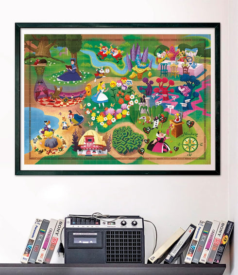 Clementoni Disney Maps Alice - 1000 Pieces Puzzle, Entertainment for Adults, Made in Italy