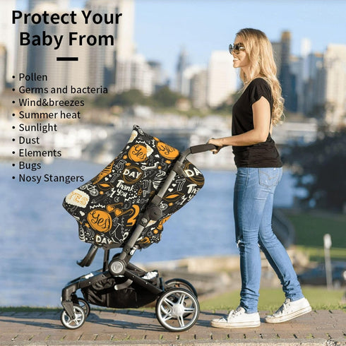 Schgap Funny Doodle Car Seat Cover for Baby, Nursing Cover Breastfeeding Baby Carrier Cover Stroller Cover for Toddler
