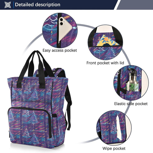 SUABO Backpack Tree Grid Pattern Baby Diaper Bag Large Bag Waterproof Travel Diaper Bags for Moms and Dads