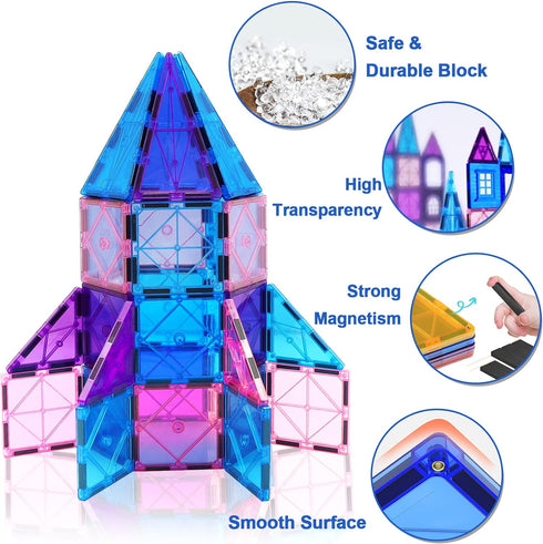 Magnetic Tiles 3D Frozen Kids Toys for Girls Age 4-7, Educational Building Blocks for Princess Castle Play