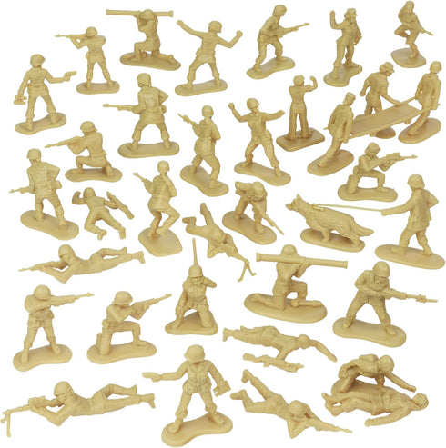 BMC Plastic Army Women - 36pc Tan Female Soldier Figures Made in USA