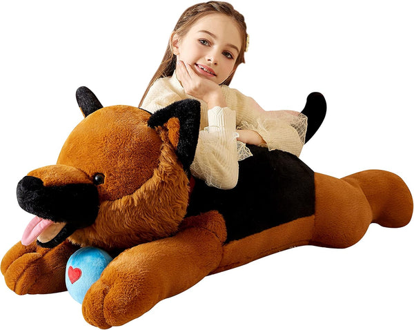 Giant German Shepherd Dog Stuffed Animal Plush Toy, 30" Large Cuddly Puppy for Kids Birthday Gifts