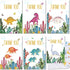 72 Pcs Dinosaur Thank You Cards, Includes 36 Pieces Envelopes and 36 Pieces Cactus Dino Blank Notes for Kids Birthday