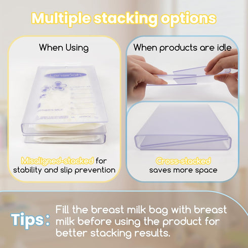 fantovo 8Pcs 4/5/6oz, Individual Breastmilk Freezer Flat Tray, Breast Milk Freezer Storage Organizer, Fit Highly Clear