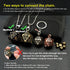 Haxtec Mini Metal DND Dice Set - 20mm Black Gold Hollow D20 Necklace with Antique Tiny Copper Dice