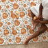 Fall Thanksgiving Pumpkins Floral Baby Blanket, Boho Autumn Holiday Flower Flannel, 30 x 40