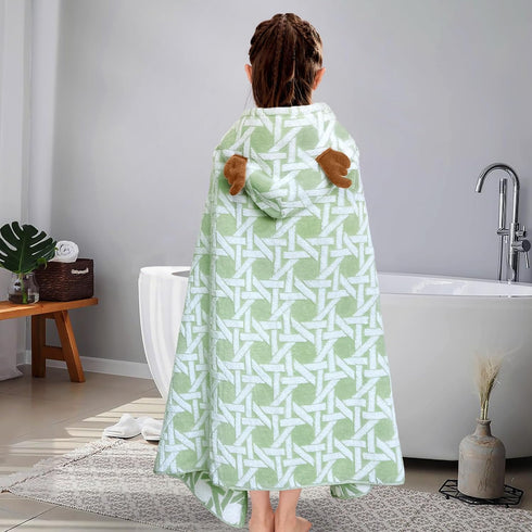 (3-8Years,27.5"X54"), VOOVA & MOVAS Kids Bath Towel with Elk Hood Absorbent Thick Cotton Towel Wrap for Pool | Swim |