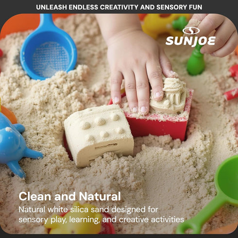 50 Lb PLYSAND50 Sun Joe Silica Play Sand for Sandbox, Sensory Table & Garden Spaces, Ultra Fine, Bag - Indoor