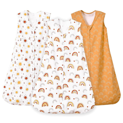 PHF Baby Sleep Sack, 12-18 Months, 3 Pack 100% Cotton Wearable Blanket, 0.5 TOG Toddler Sleeping Sack