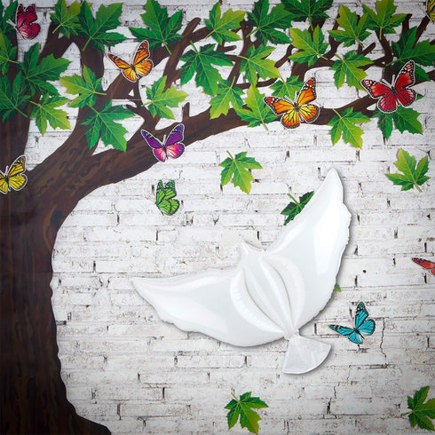 4 Pieces White Peace Dove Balloons, Pigeon Shape Memorial Balloons for Wedding Funeral Birthday Party Decorations