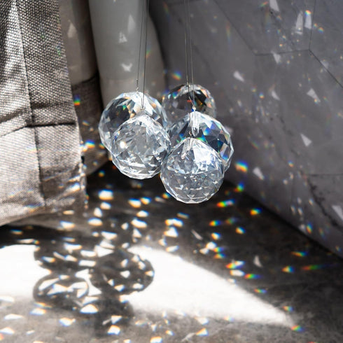 Crystalsuncatcher 20mm Clear Glass Crystal Ball Prism, Feng Shui Lamp Hanging Drop, Pack of 12 pcs