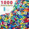 Building Bricks 1000 Pieces Bulk Toys, Kids Building Blocks Compatible with All Major Brands, Accessories with Wheels