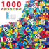 Building Bricks 1000 Pieces Bulk Toys, Kids Building Blocks Compatible with All Major Brands, Accessories with Wheels