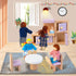 Set 4 26 4 3+ Kizfarm Wooden Dollhouse Furniture with Family Dolls, Pcs Pretend Play Dollhouse Accessories for Rooms