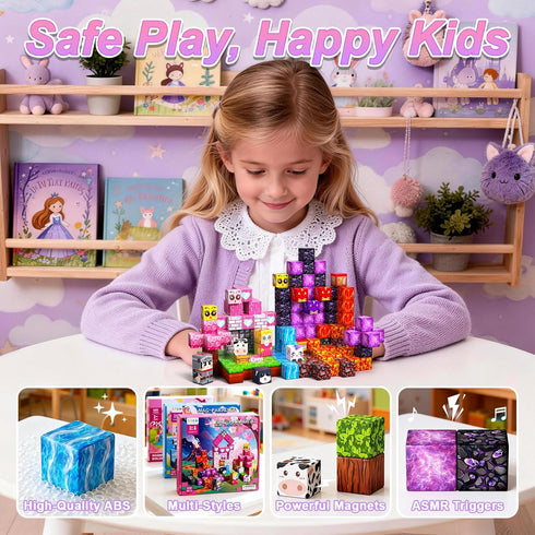 100PCS 0.8inch 3 4 5 6 7 8-12, Magnetic Blocks for Kids, Magnetic Building Blocks, Magnetic Cubes for STEM