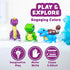 6 Pack Tub Works Dinos Dinosaur Light Up Bath Toys, | Water-Activated Light Up Toys Flash & Change Color | Easy-Grip