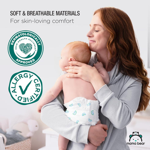 2, 46 Count Amazon Brand - Mama Bear Gentle Touch Diapers, Size