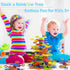 Stack-a-Rainbow-Tree 70 Piece Plastic Stacking Blocks, Balance Game Building Toys for Kids Ages 3-8, Montessori Gifts