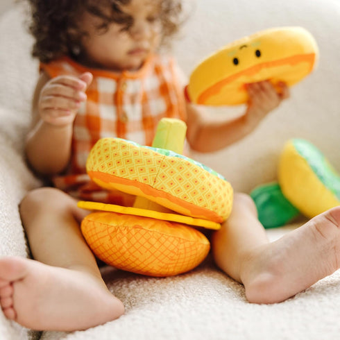 Melissa & Doug Multi-Sensory Pineapple Soft Stacker Infant Toy, Stacking Toys for Babies