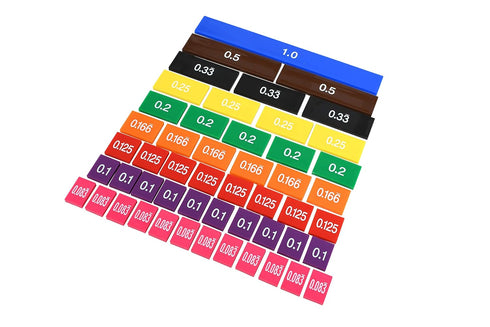 LEARNING ADVANTAGE Fraction/Decimal Tiles, Set of 51, Double-Sided Rainbow Tiles