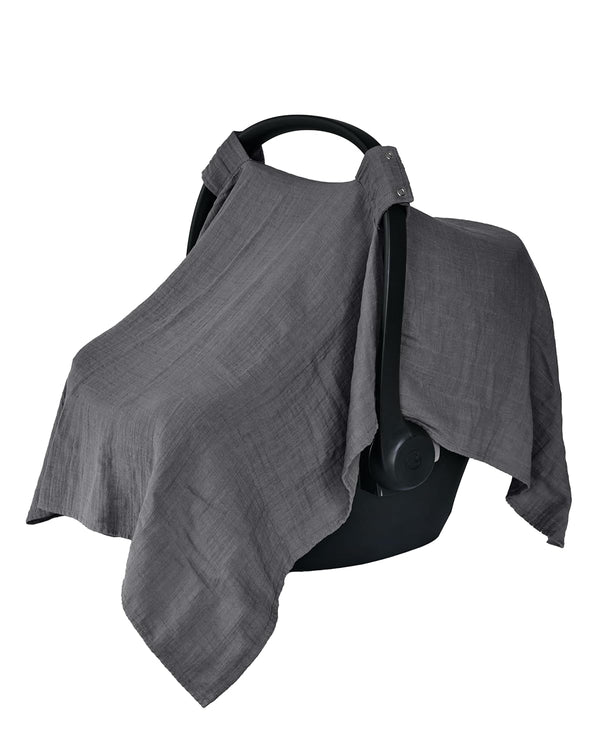 Denmark - Muslin Baby Car Seat Cover for Boys and Girls, 100% Organic Cotton Canopy, Perfect Fit for Baby Carrier (Soft